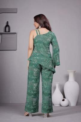 Green Designer cord Set with Elegent Print